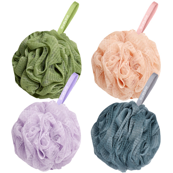 Metene Shower Loofah Sponge 4 Pack, Body Wash Scrubber Exfoliator Loofa, Men Women Bathing Accessorie